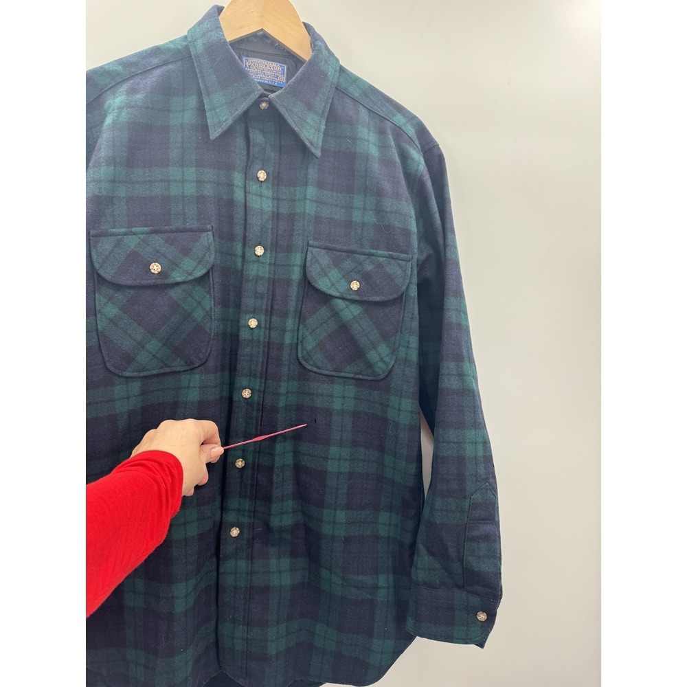 Vintage Pendleton Wool Shirt Authentic Black Watch Tartan Plaid Preppy Country - Picture 5 of 12